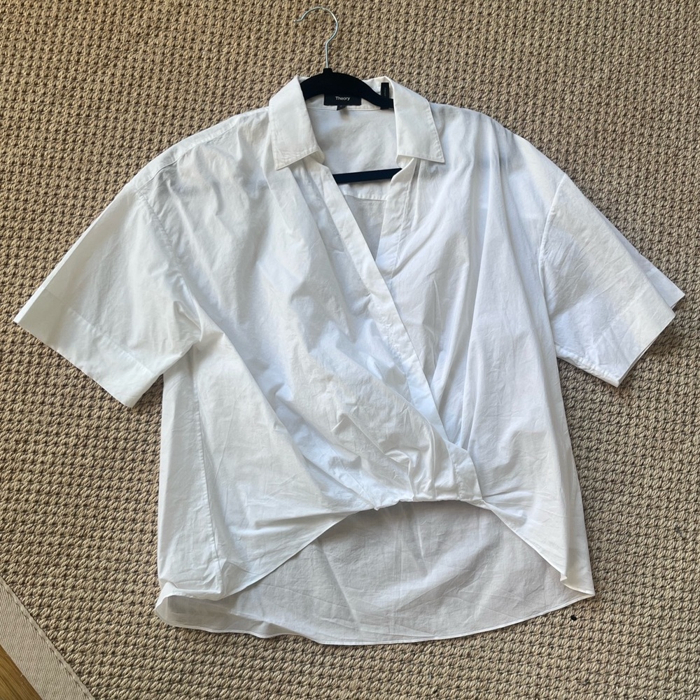 Theory women twist hem dress shirt